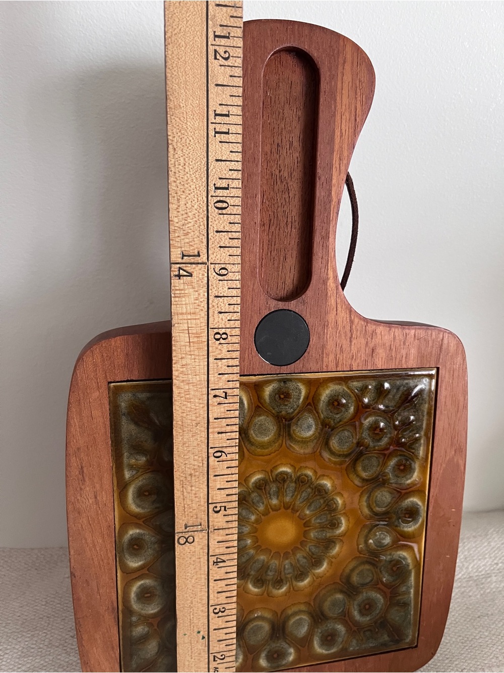 Vintage Danish Teak & Ceramic Cheese Board MCM Denmark - Picture 7 of 9